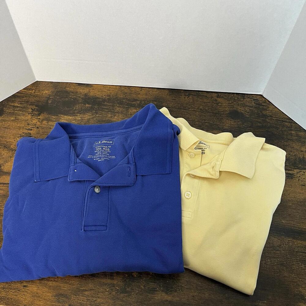 L L Bean Mens Polo Shirt Lot of 2 Size 2XL Cotton Traditional Fit Preppy Casual‎